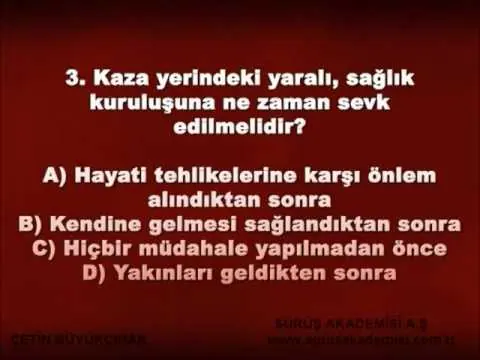 4 İlkyardım soru çözümü