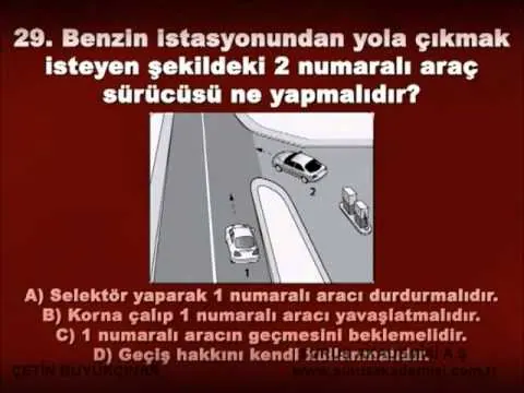 30 Trafik dar yolda geçiş önceliği