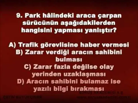 8 Trafik park halindeki araca çarpılırsa yapılması gerekenler